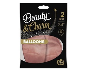 Picture of Balony Beauty&Charm platynowe różowe zł. 61cm 2szt