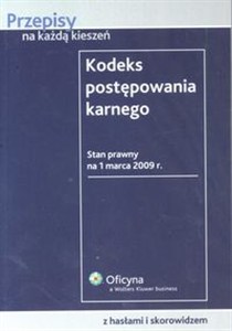 Obrazek Kodeks postępowania karnego Stan prawny na 1 marca 2009 r.