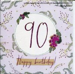 Obrazek Karnet Swarovski kwadrat Urodziny 90