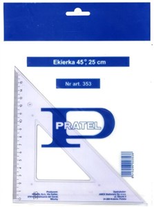 Obrazek Ekierka 25cm 45 stopni PRATEL