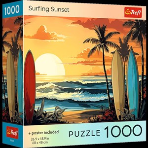 Obrazek Puzzle 1000 USA Collection: Surfing Sunset