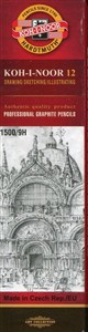 Obrazek Ołówek grafitowy 12 sztuk 1500/9H