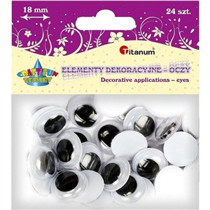 Obrazek Oczy bez kleju i rzęs 18mm 24szt