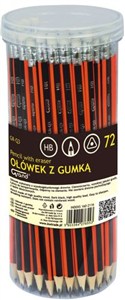 Obrazek Ołówek z gumką HB tuba 72 sztuki