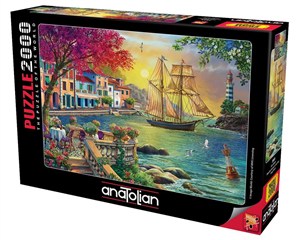 Obrazek Puzzle 2000 Zachód słońca w porcie