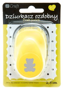 Obrazek Dziurkacz ozdobny Miś 2,5cm mix