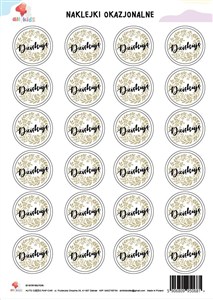 Obrazek Naklejki okrągłe Dziękuję A4