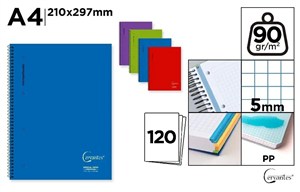 Picture of Notatnik A4/120K kołowy kratka MIX