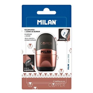 Obrazek Temperówka + gumka Milan Capsule Cooper czarna