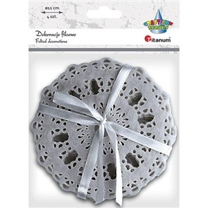 Obrazek Filcowe podkładki ażurowe szare 4szt