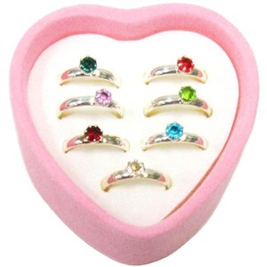 Picture of Pierścionki metalowe z oczkiem 7szt