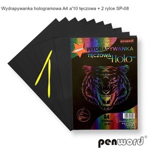 Obrazek Wydrapywanka hologramowa A4 tęczowa