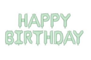 Obrazek Balon foliowy Happy Birthday 340x35cm zieleń