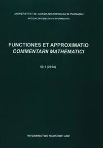 Obrazek Functiones et approximatio Commentarii mathematici 50.1 2014