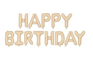 Obrazek Balon foliowy Happy Birthday 340x35cm beż