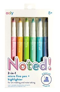 Obrazek Cienkopisy z zakreślaczami 2w1 Noted!