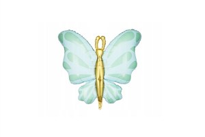 Obrazek Balon foliowy Motyl 69x69cm mięta