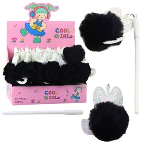 Obrazek Długopis żelowy Zatyczka z pomponem nieb. (30szt)