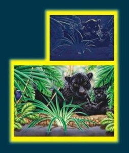 Picture of Puzzle 1000 Pantery w dżungli Neon DINO