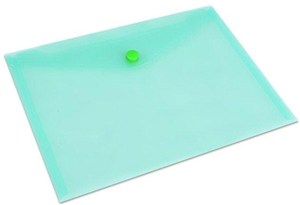 Obrazek Teczka koperta A5 na zatrzask PP zielona