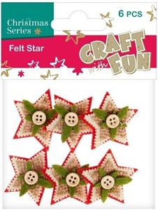Obrazek Ozdoba dekoracyjna filc gwiazdki 6el