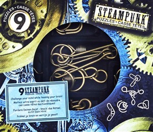 Picture of Łamigłówki metalowe 9 sztuk Steampunk zestaw szary