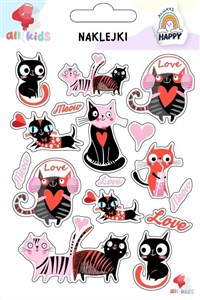 Obrazek Naklejki dla dzieci Walentynki 3 Kotki