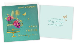 Obrazek Karnet Urodziny (damskie, tort)