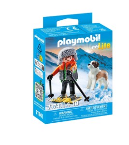 Obrazek Playmobil Narciarz z bernardynem 71741