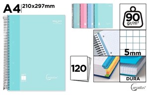 Picture of Notatnik A4/120K kołowy kratka MIX