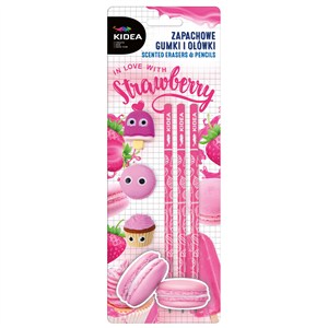 Obrazek Zapachowe gumki i ołówki truskawka Kidea