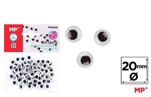 Obrazek Oczy ruchome samoprzylepne 20mm
