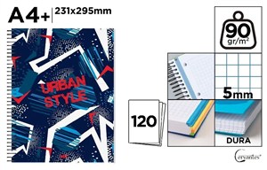 Picture of Notatnik A4+/120K kołowy kratka urban style