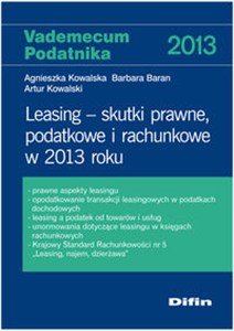 Obrazek Leasing - skutki prawne, podatkowe i rachunkowe w 2013 roku