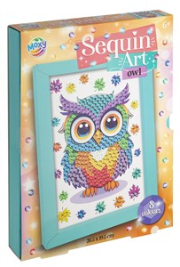 Obrazek Obraz cekinowy z ramą Sowa