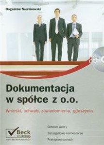 Obrazek Dokumentacja w spółce z o.o. + płyta CD Wnioski, uchwały, zawiadomienia, zgłoszenia