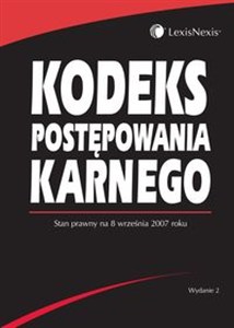 Picture of Kodeks postępowania karnego Stan prawny na 8 września 2007
