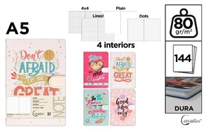 Obrazek Notatnik A5/144K magnes MIX