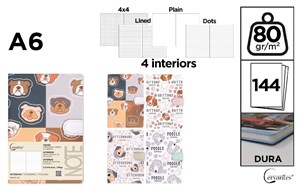 Picture of Notatnik A6/144K magnes pieski MIX