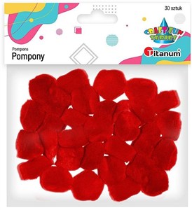 Picture of Pompony akrylowe 25mm czerwone 30szt.
