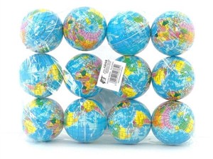 Obrazek Piłeczka piankowa Globus 6,5cm (12szt)