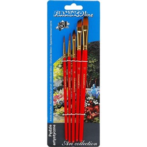 Obrazek Pędzle artystyczne syntetyczne mix 5szt