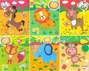 Obrazek Mozaika papierowa Tangle 6szt - Zwierzątka