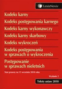 Obrazek Kodeks karny Kodeks postępowania karnego Kodeks karny wykonawczy Kodeks karny skarbowy Kodeks wykroczeń Kodeks postępowania w sprawach o wykroczenia Postępowanie w sprawach nieletnich