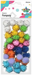 Obrazek Pompony brokatowe 20mm mix 40szt.