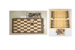 Obrazek Warcaby i tryktrak 2w1 drewniane 29x29cm