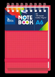 Picture of Kołonotatnik A6 okładka pp kolor czerony70g/m2 100 kartek