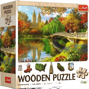 Obrazek PUZZLE 500+1 Puzzle Drewniane Central Park, Manhattan, Nowy Jork 20216