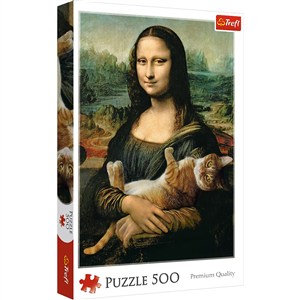 Obrazek Puzzle Mona Lisa i kot Mruczek 500