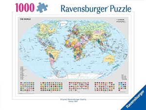 Obrazek Ravensburger, Puzzle 1000: Polityczna mapa świata (12000065)